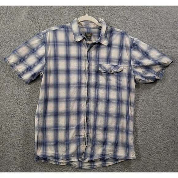 Royal Robbins Other - Royal Robbins Button Shirt Mens Large L Contemporary Fit Plaid Blue White